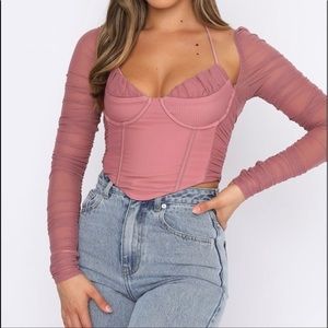 White Fox long sleeve bustier